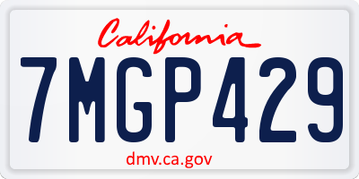 CA license plate 7MGP429