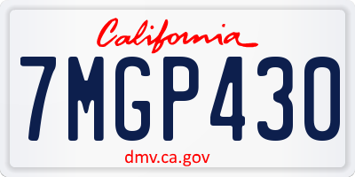 CA license plate 7MGP430