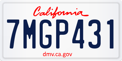 CA license plate 7MGP431
