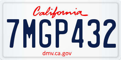 CA license plate 7MGP432