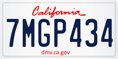 CA license plate 7MGP434
