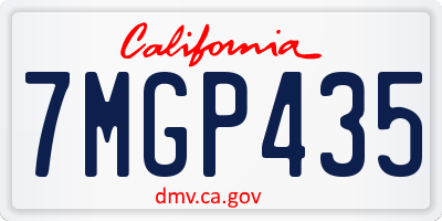 CA license plate 7MGP435