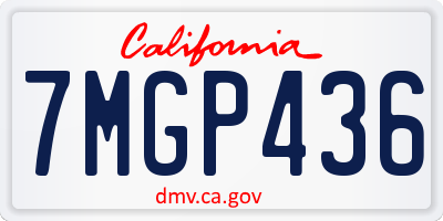 CA license plate 7MGP436