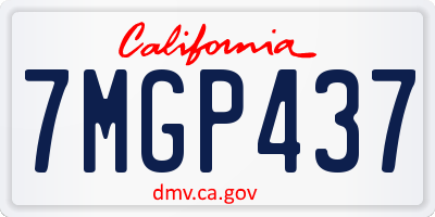 CA license plate 7MGP437