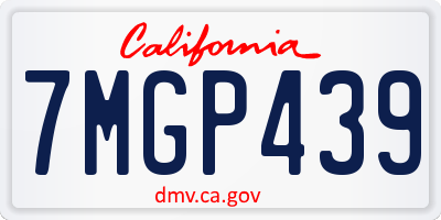 CA license plate 7MGP439