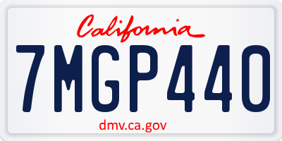 CA license plate 7MGP440