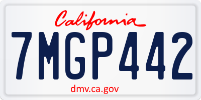 CA license plate 7MGP442