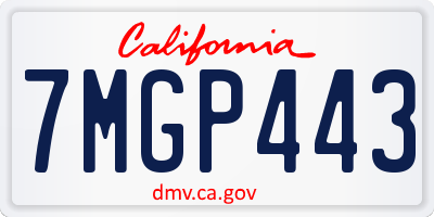 CA license plate 7MGP443