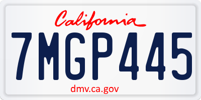 CA license plate 7MGP445