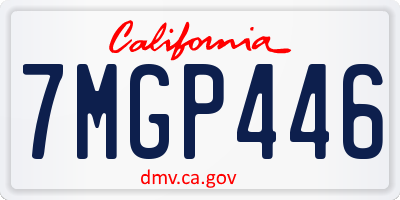 CA license plate 7MGP446