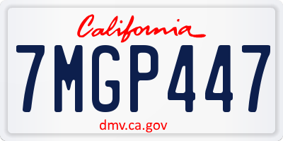 CA license plate 7MGP447