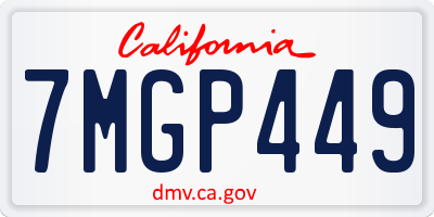 CA license plate 7MGP449