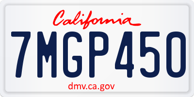 CA license plate 7MGP450