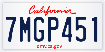 CA license plate 7MGP451