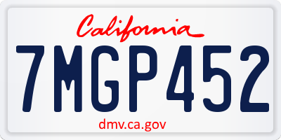 CA license plate 7MGP452