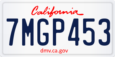 CA license plate 7MGP453