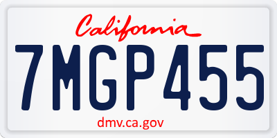 CA license plate 7MGP455