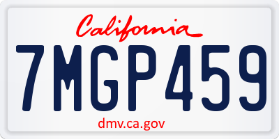 CA license plate 7MGP459