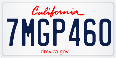CA license plate 7MGP460