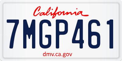 CA license plate 7MGP461