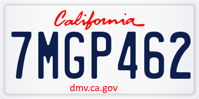 CA license plate 7MGP462