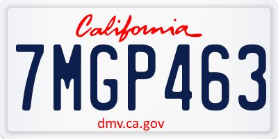 CA license plate 7MGP463