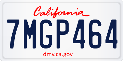 CA license plate 7MGP464