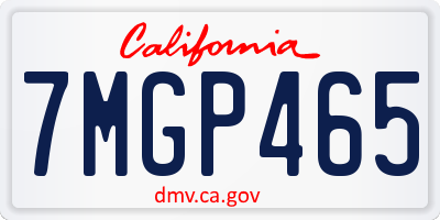 CA license plate 7MGP465