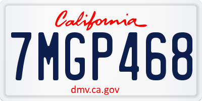 CA license plate 7MGP468