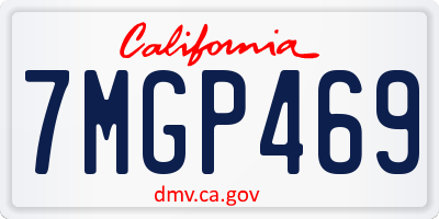 CA license plate 7MGP469