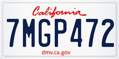 CA license plate 7MGP472