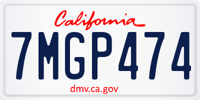 CA license plate 7MGP474