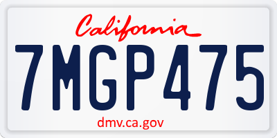 CA license plate 7MGP475