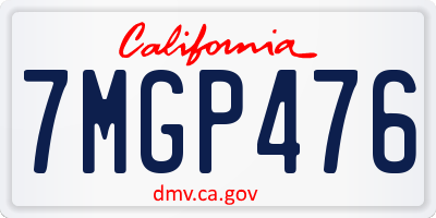 CA license plate 7MGP476