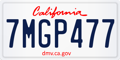 CA license plate 7MGP477