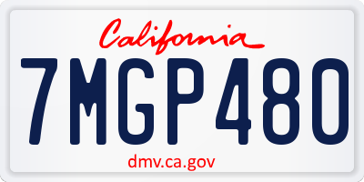 CA license plate 7MGP480