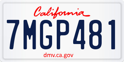 CA license plate 7MGP481