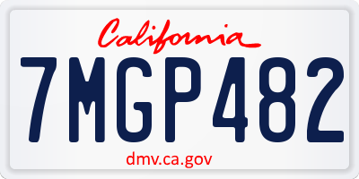 CA license plate 7MGP482