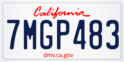 CA license plate 7MGP483