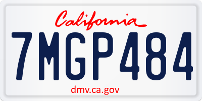 CA license plate 7MGP484