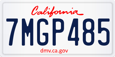 CA license plate 7MGP485
