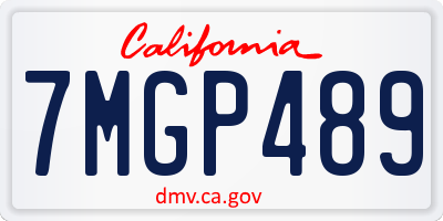 CA license plate 7MGP489