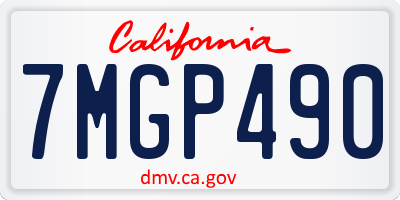 CA license plate 7MGP490