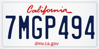 CA license plate 7MGP494