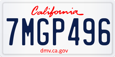 CA license plate 7MGP496