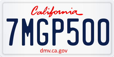 CA license plate 7MGP500