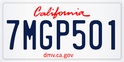 CA license plate 7MGP501