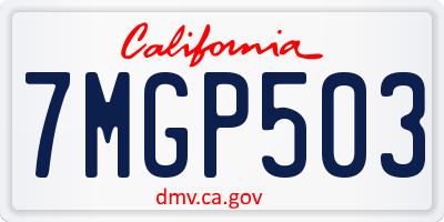 CA license plate 7MGP503