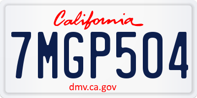 CA license plate 7MGP504