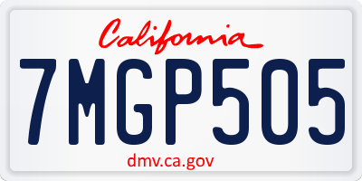 CA license plate 7MGP505
